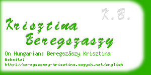 krisztina beregszaszy business card
