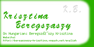 krisztina beregszaszy business card